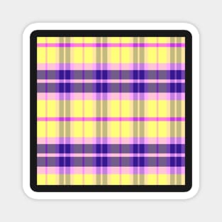 Vaporwave Aesthetic Ossian 1 Hand Drawn Textured Plaid Pattern Magnet