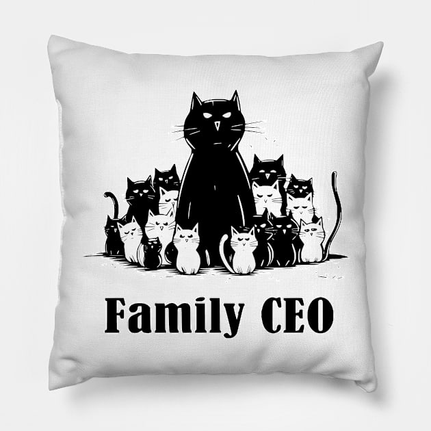 Family CEO Mother Day Funny Mom Gift Cats Lover Pillow by Kibo2020