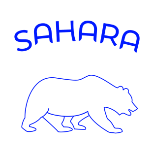 Sahara Bear Blue Front Back T-Shirt