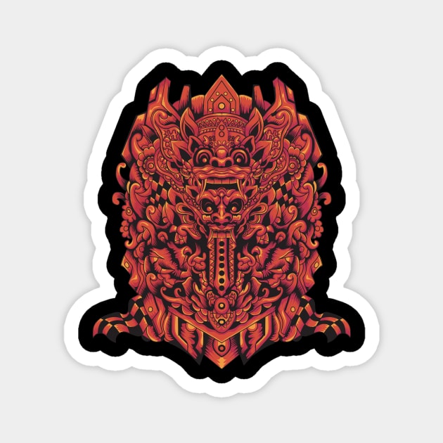 Barong Rangda The Culture red color Magnet by Marciano Graphic