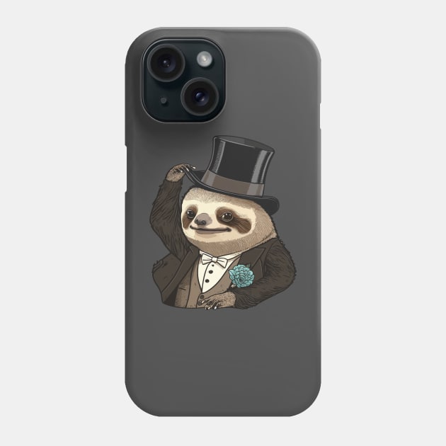 Sloth Funny Top Hat Phone Case by K3rst
