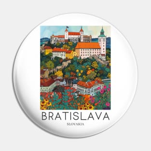 A Pop Art Travel Print of Bratislava - Slovakia Pin