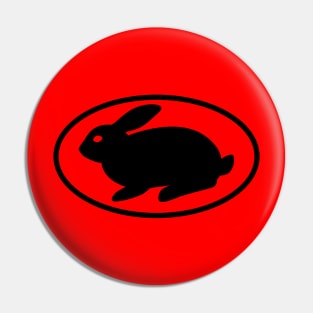 black print rabbit red Pin