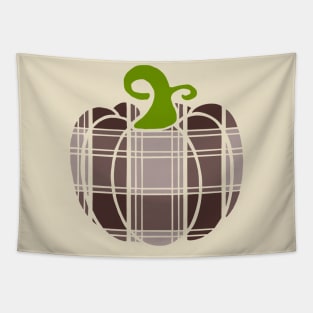 Brown Plaid Pumpkin Tapestry