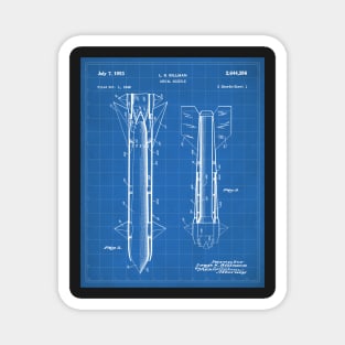 Army Aerial Missile Patent - Military Veteran Army Fan Art - Blueprint Magnet