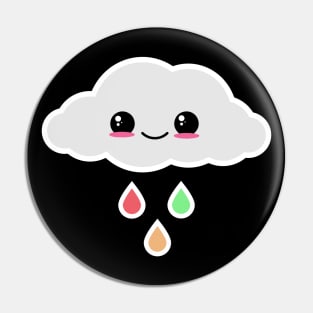 Kawaii Cloud | Rainbow Rain Pin