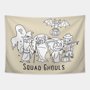 Squad Ghouls Halloween Spooky Cute Trick Or Treat Festive Design Tapestry