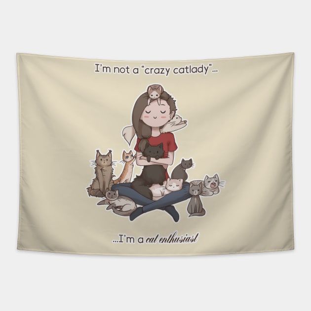 Cat Enthusiast Tapestry by Pastelkatto