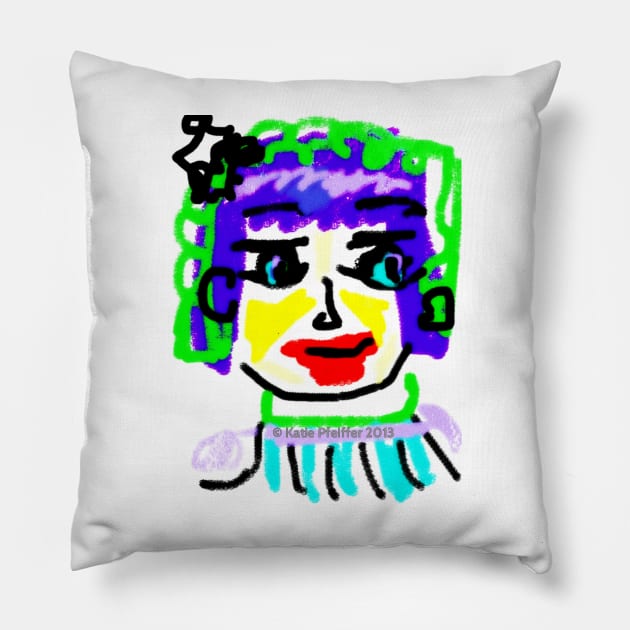 Doodle Face #1 Pillow by Kater