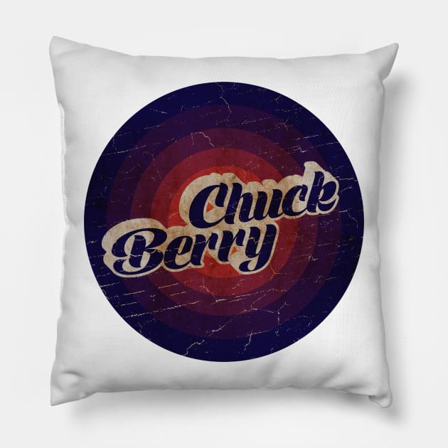 CHUCK BERRY - VINTAGE BLURN CIRCLE Pillow by GLOBALARTWORD