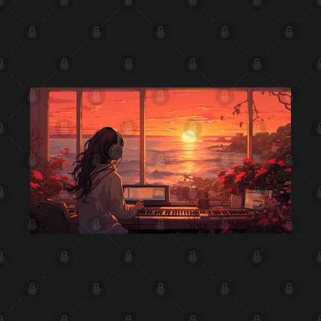 Lofi Girl DJ Sunset by Nightarcade