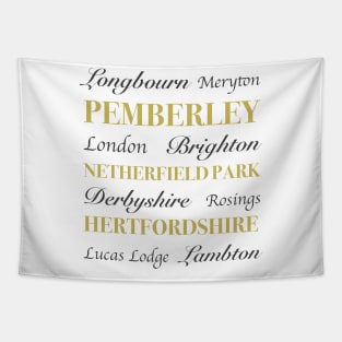 Pride and Prejudice Locations Tapestry