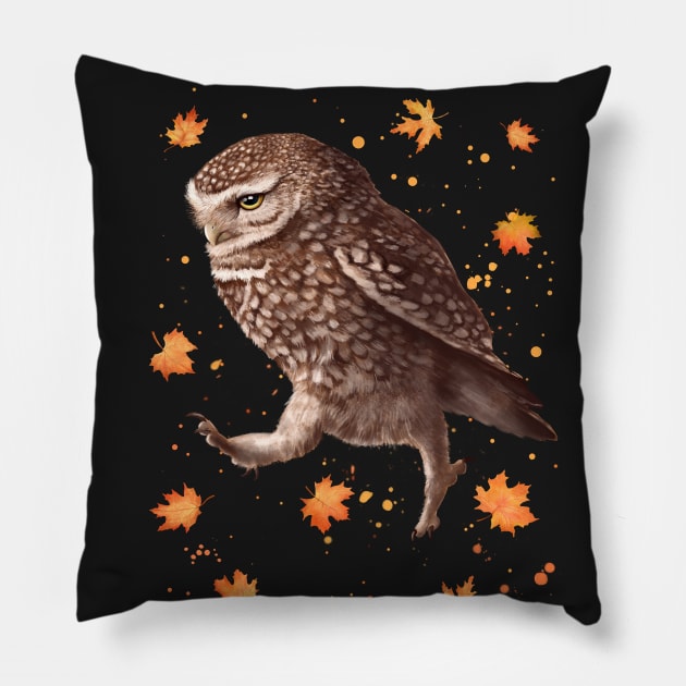 Autumn owl Pillow by kodamorkovkart