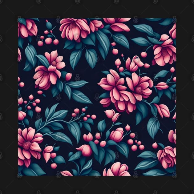 Purple cherry flowers fantasy by PatternToSuccess