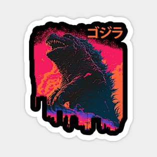 Synthwave Godzilla Magnet