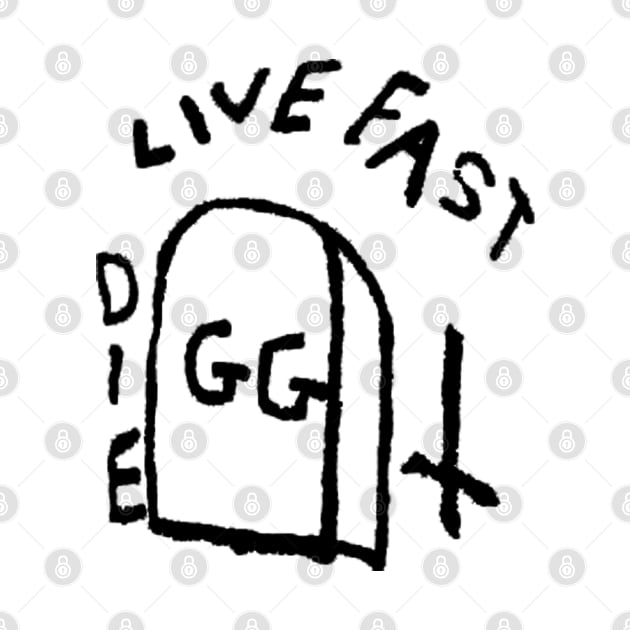 GG Allin Live Fast Die Tattoo small by GuitarManArts