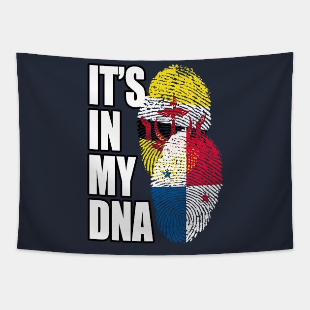 Bruneian And Panamanian Mix DNA Flag Heritage Gift Tapestry by Just Rep It!!