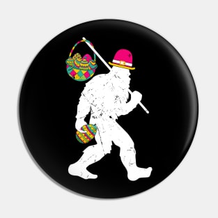 Easter Bigfoot Eggs Basket Pin