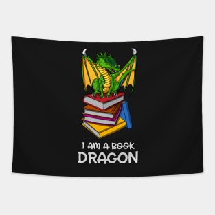 I Am A Book Dragon Tapestry