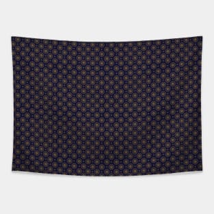 Elegant Dark Blue Thai Pattern Tapestry