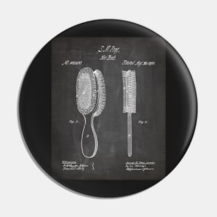 Brush Patent - Hair Stylist Beauty School Décor Art - Black Chalkboard Pin