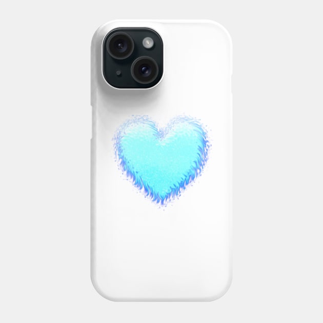 Fluffy Blue Heart Phone Case by SpieklyArt