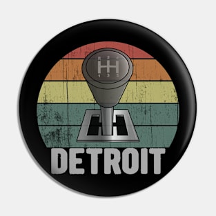 Retro Detroit Manual Stick Gear Shift Car Pin