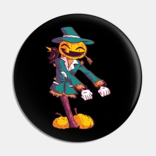 Halloween Scarecrows Pumpkin Floss Dance Pin