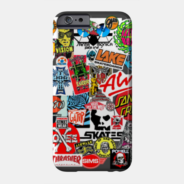 skateboard sticker collage skateboard phone case teepublic