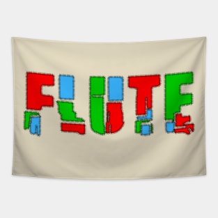 Colorful Flute Patchwork Text Tapestry