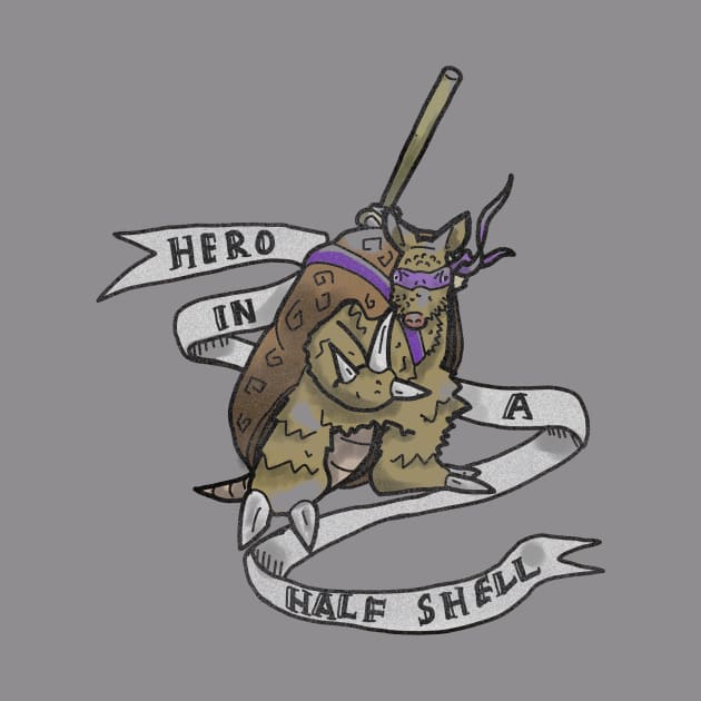 Armadillo hero in a half shell! - 90s vintage parody design by DopamineDumpster
