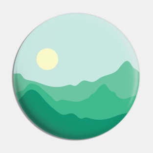 Pastel green hills art Pin