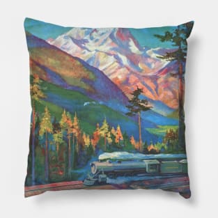 Rainier National Park Train by Gustav Krollman Pillow