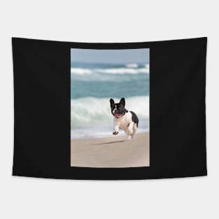 French bulldog on the beach Tapestry