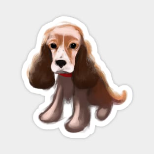 Cute English Cocker Spaniel Drawing Magnet