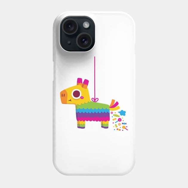 Cute Colorful Fiesta Pinata Donkey Poot Candies Funny Phone Case by rustydoodle