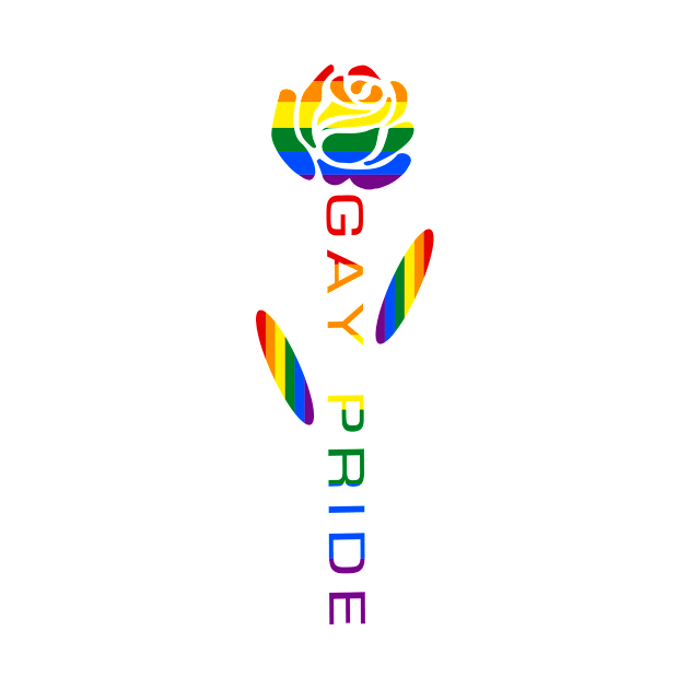 Gay Pride Flag Rose Flower by AuntieShoe