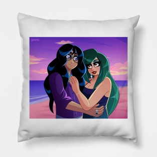 Deimos and Ivy at the beach Pillow