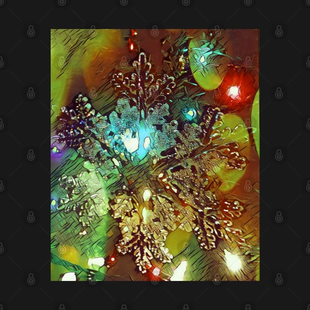 Snowflake Christmas Tree Artwork by Kenen's Designs