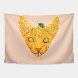 orange cat Tapestry