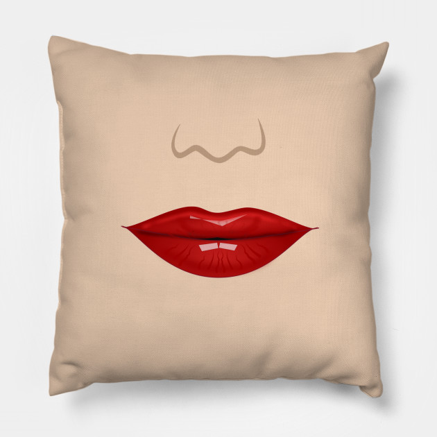 red lips pillow