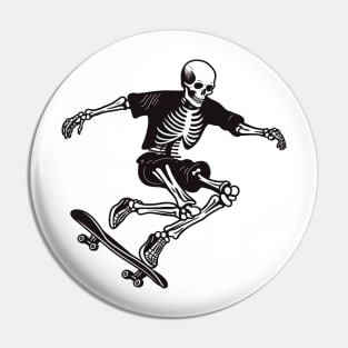 skull on skateboard Pin