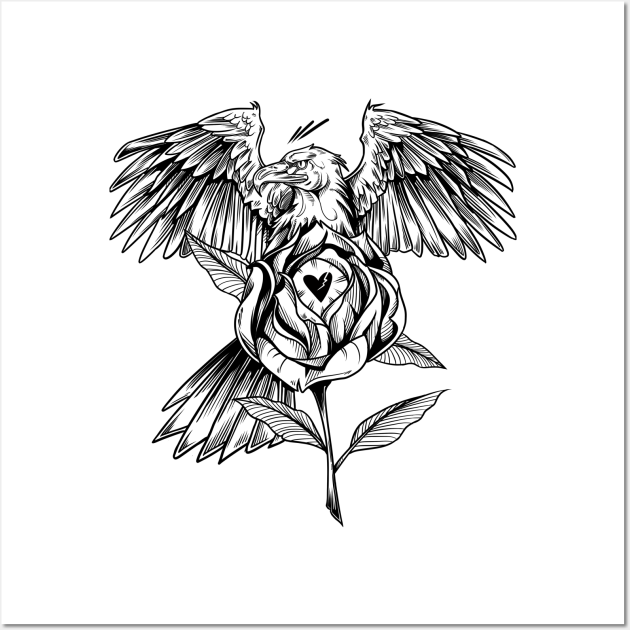 Eagle w a Rose by Cody Hennings TattooNOW