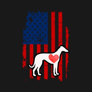 Whippets Merica Usa American Flag T-Shirt