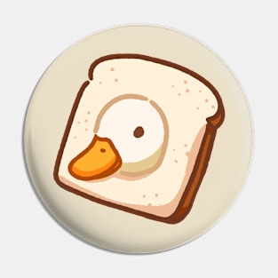 Cute duck with bread Pin