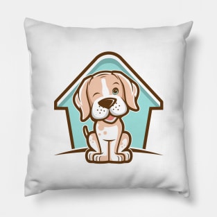 Dog and House design illustrations Pillow