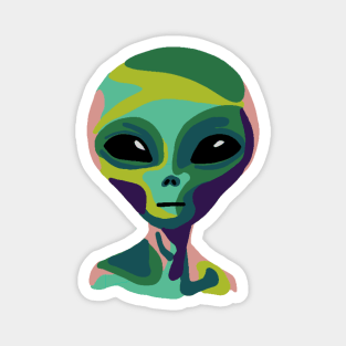 Pop Art Alien Portrait Magnet