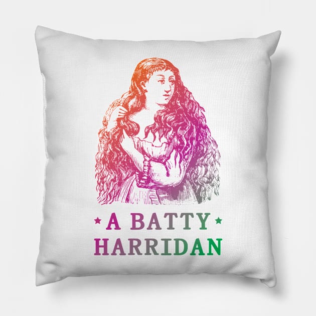 A Batty Harridan Pillow by Yue