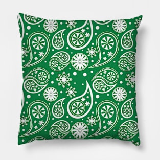 Mandala Pattern Green and White Halloween Fall Autumn Season Pillow
