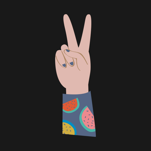 Peace Hands 5 by Rosalind Maroney Illustration